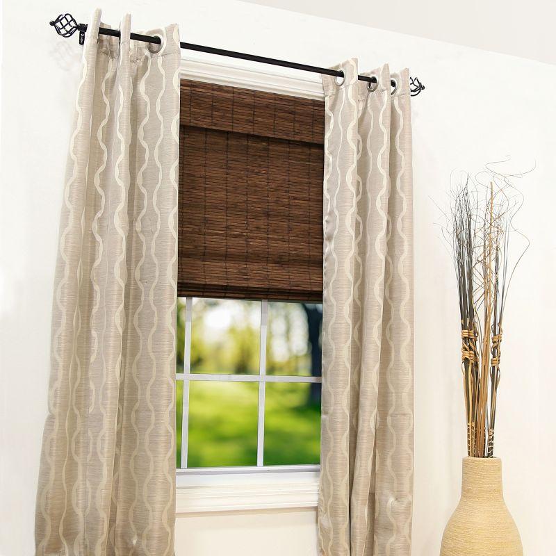 Cordless Blackout Woven Bamboo Roman Shade, 30" x 64", Cocoa