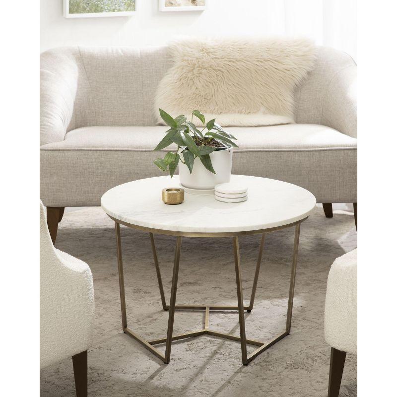 Kate and Laurel Solvay Round Metal Coffee Table, 26x26x18, Gold