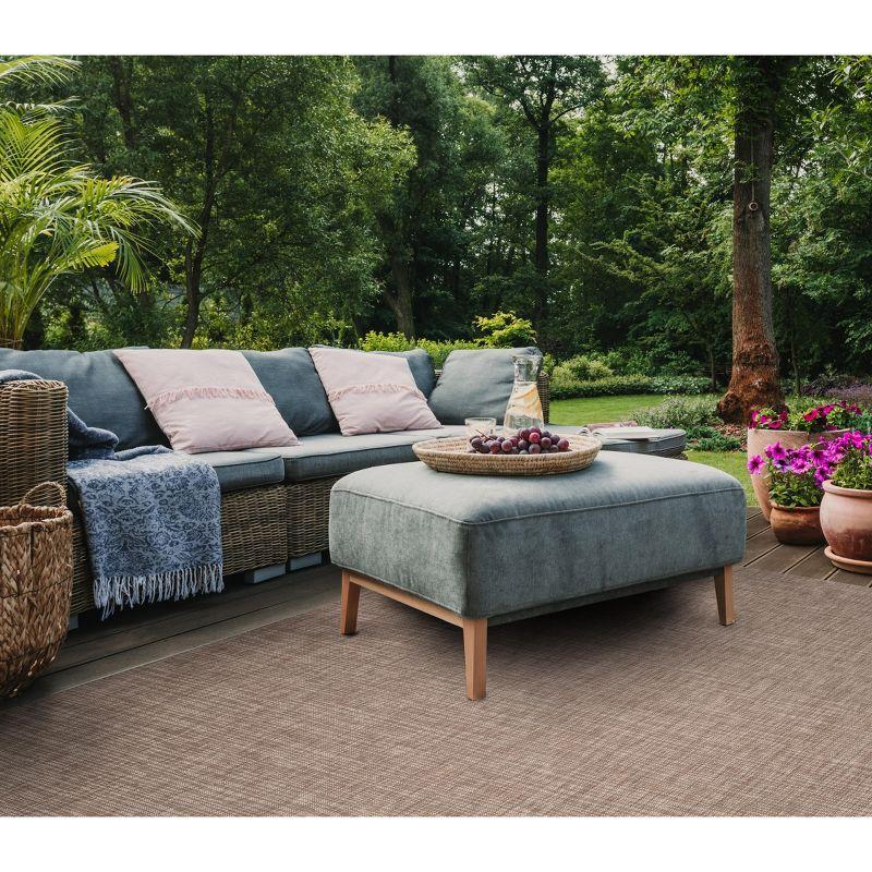 Courtyard CY8576 UV & Stain Resistant Non-Shedding Power Loomed Indoor/Outdoor Area Rug - Light Brown - 6'7"x6'7" - Safavieh