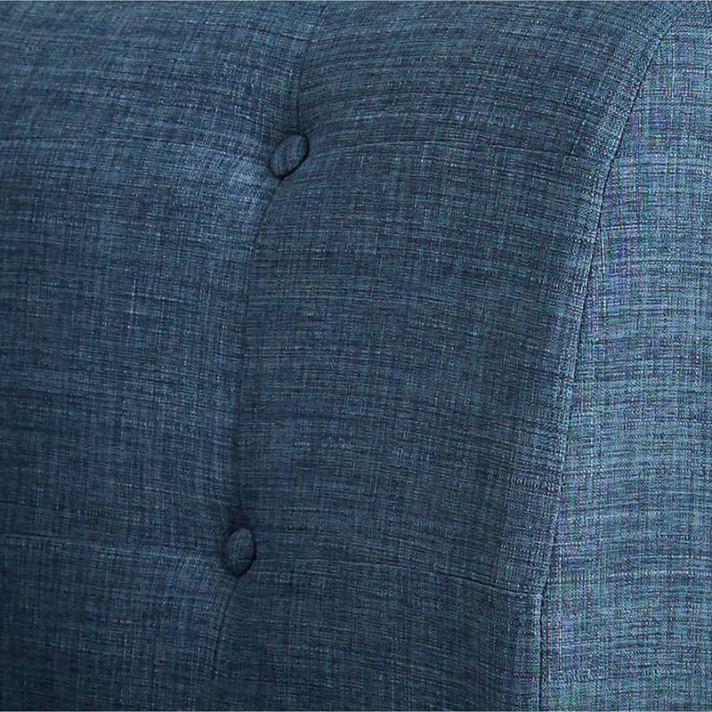 Buylateral Playmate Mid Century Modern Breakfast Nook Upholstered Corner Chair Blue: Linen Upholstery, Rubberwood Frame, Spot Clean, 250lb Capacity