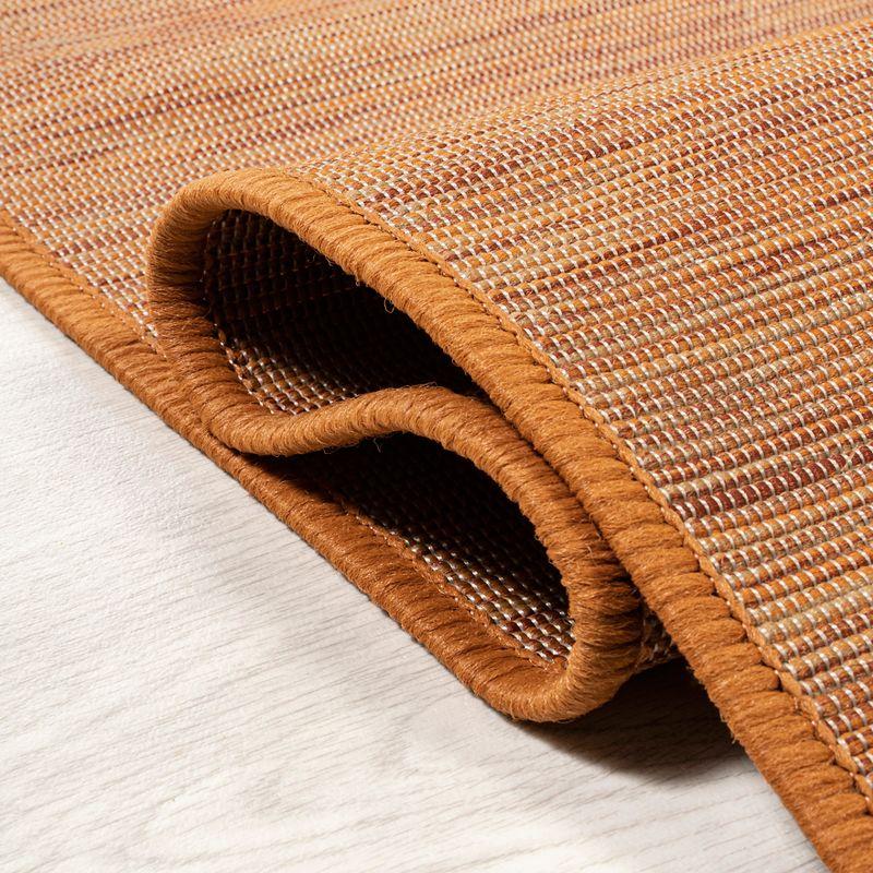 6'x6' Ethan Modern Flatweave Solid  Area Rug, Orange - JONATHAN Y