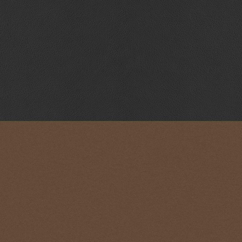 60" Wide Camber Modern Metal and Bonded Leather Bench Black/Bronze - Studio Designs Home: Elegant Tufted Seating