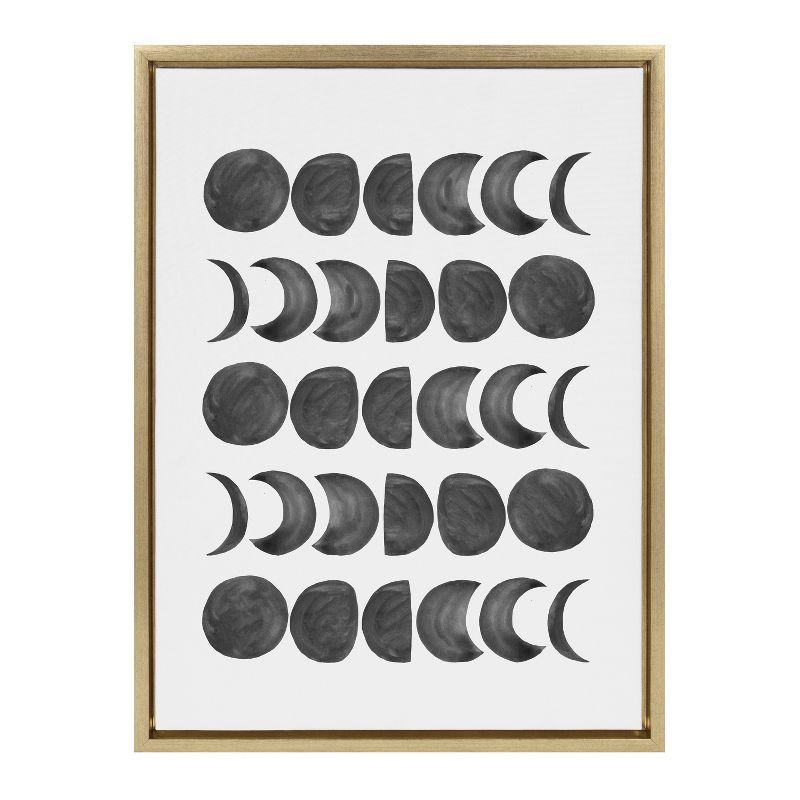 Gold Framed Moon Phases Canvas Art Print, 18x24