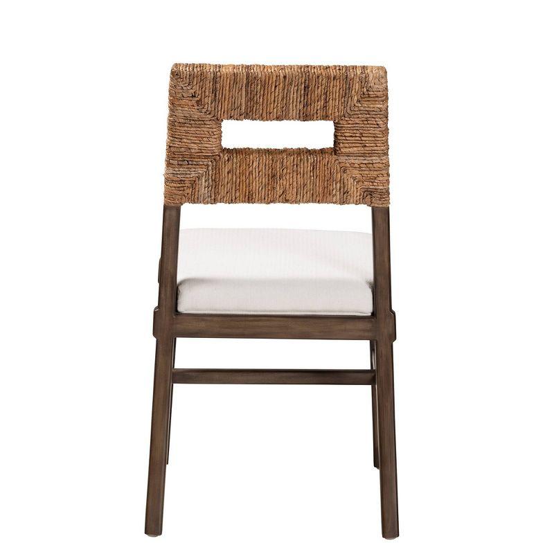 Bohemian Bliss Mahogany and Natural Rattan Low Side Chair