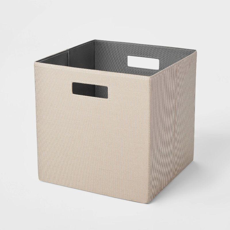 13" x 13" Fabric Bin Woven Yarn Dye Light Taupe - Brightroom™: 13 Inch Cube Storage System, Decorative Storage Bins