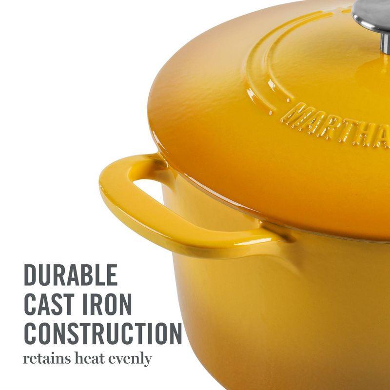 Martha Stewart Martha Stewart 7 Quart Enameled Cast Iron Dutch Oven With Lid In Yellow Ombre