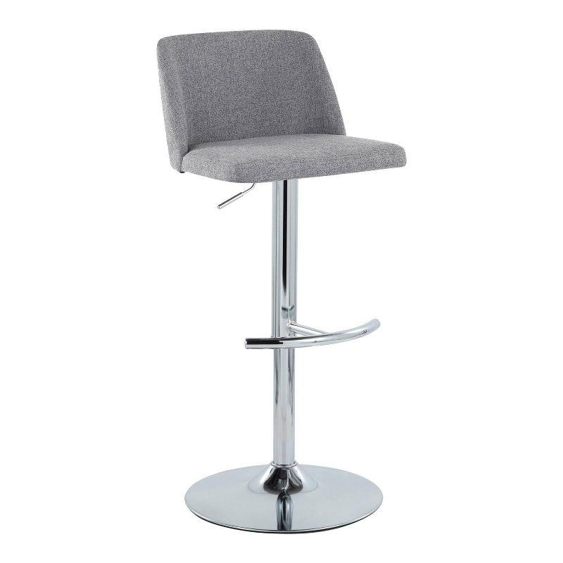 Swivel Upholstered Adjustable Height Counter Stool with Metal Frame