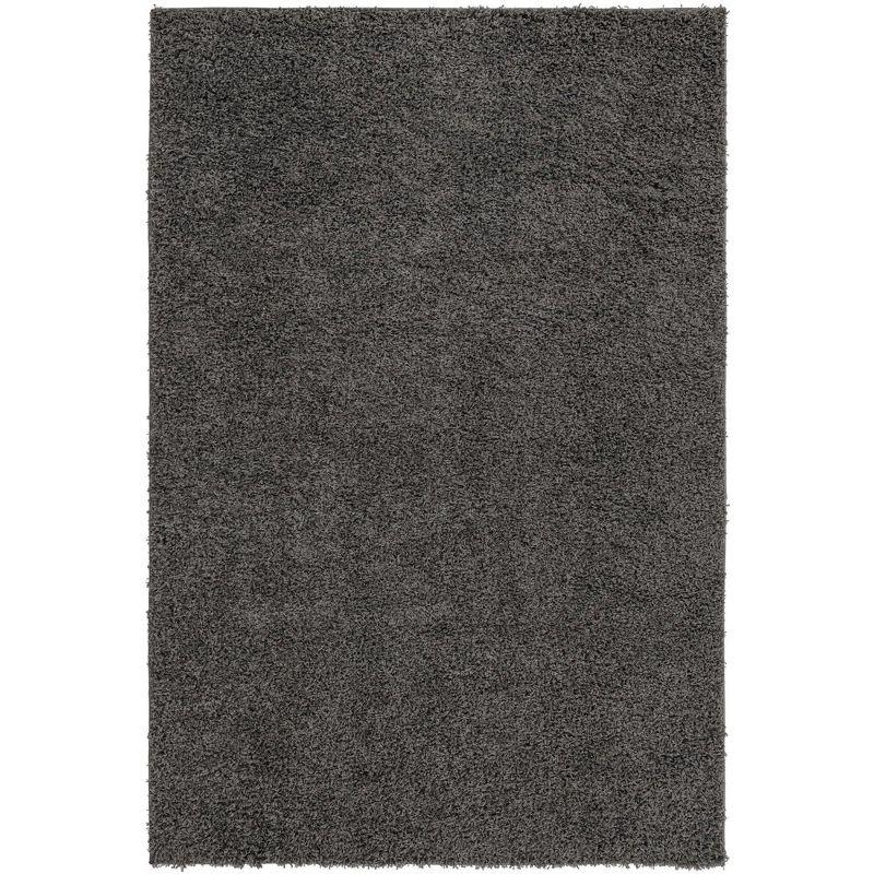 Unique Loom 6' 1 x 9' 0 Solid Shag Graphite Gray Area Rug