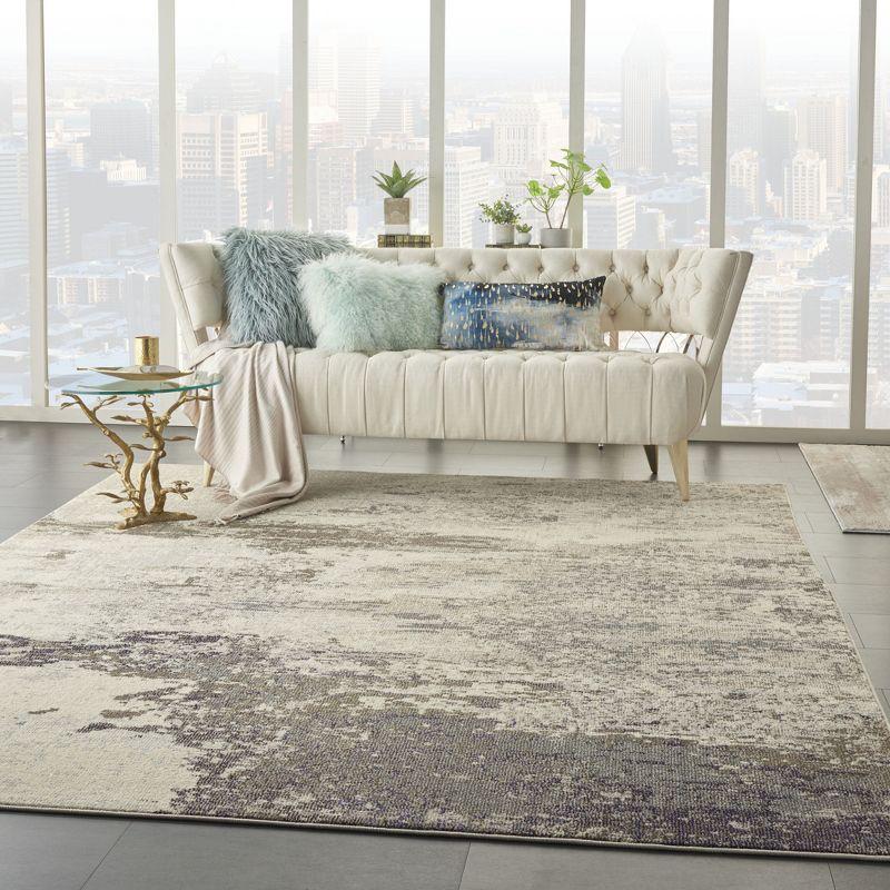 Nourison Celestial CES02 6'7" x 9'7" Ivory/Grey Area Rug