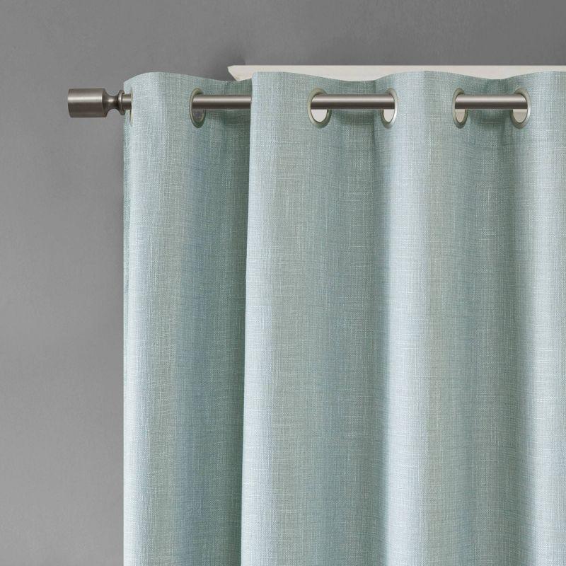 Madison Park Maya Printed Heathered Blackout Grommet Top Single Curtain Panel