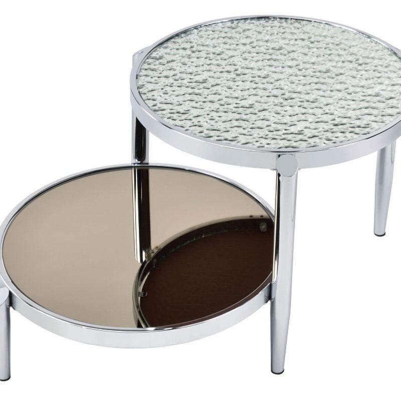 Acme Furniture Abbe Coffee Glass Table Chrome Finish