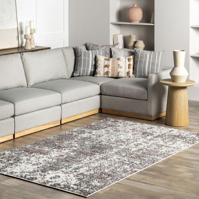 Nuloom Deedra Abstract 4x6 Indoor Area Rug for Living Room Bedroom Dining Room Kitchen, Red/Ivory