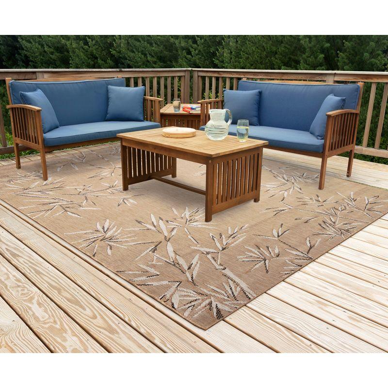Liora Manne Carmel Bamboo Border Indoor/Outdoor Rug Sand 6'6" x 9'4"