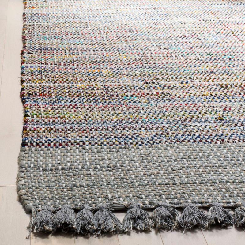 Gray Handwoven Cotton Rectangular Area Rug, 3' x 5'