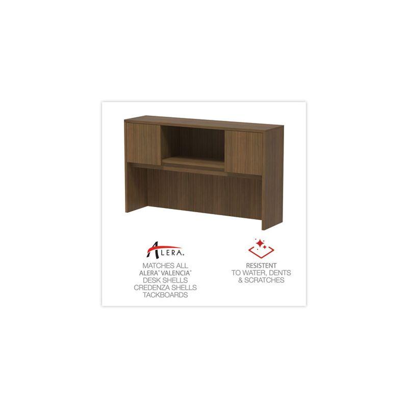 Alera Alera Valencia Series Hutch with Doors, 4 Compartments, 58.88w x 15d x 35.38h, Modern Walnut