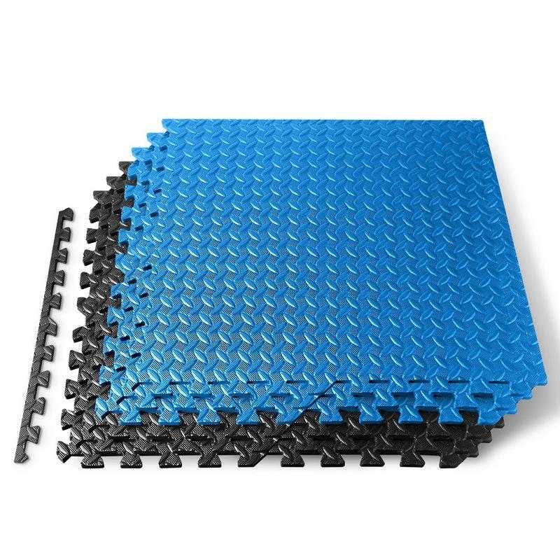 SereneLife Thick Puzzle Exercise Mat, EVA Foam Interlocking Tiles Protective Flooring for Gym Equipment and Cushion (Set of 6)