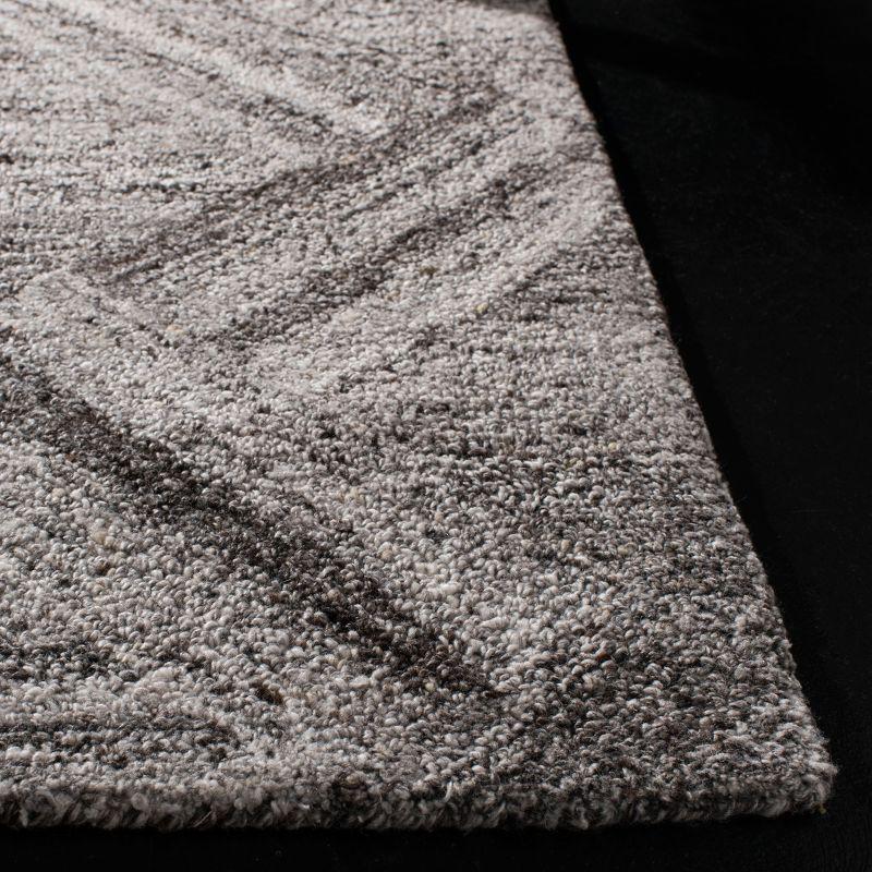 Abstract ABT607 Handmade Indoor Area Rug - Grey/Black - 6'x6' - Safavieh