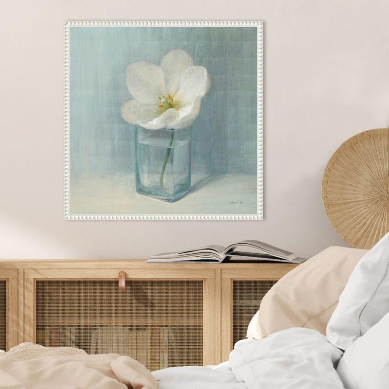 Amanti Art Single White Tulip by Danhui Nai Framed Canvas Wall Art