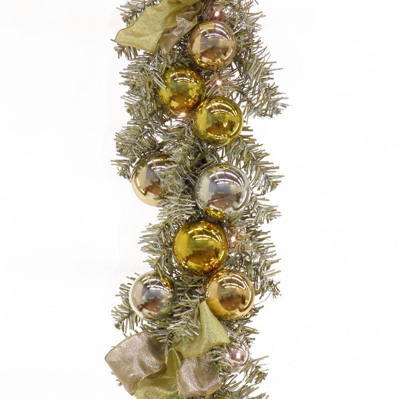 9' Prelit Gold Ornament Metallic Garland - National Tree Company