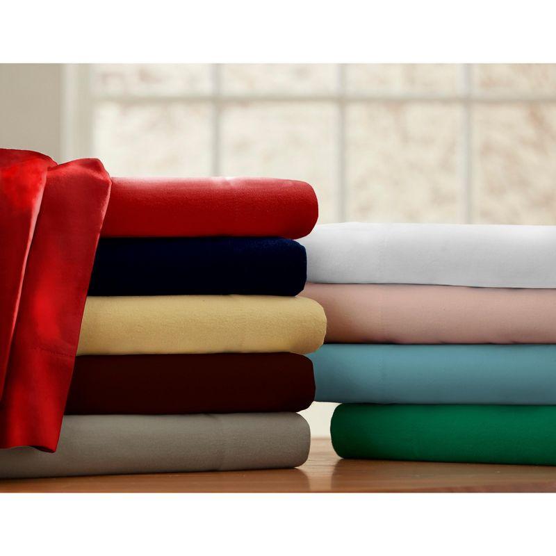 Pointehaven Superior Weight 175 GSM 100% Cotton Printed or Solid Flannel Deep Pocket Sheet Set