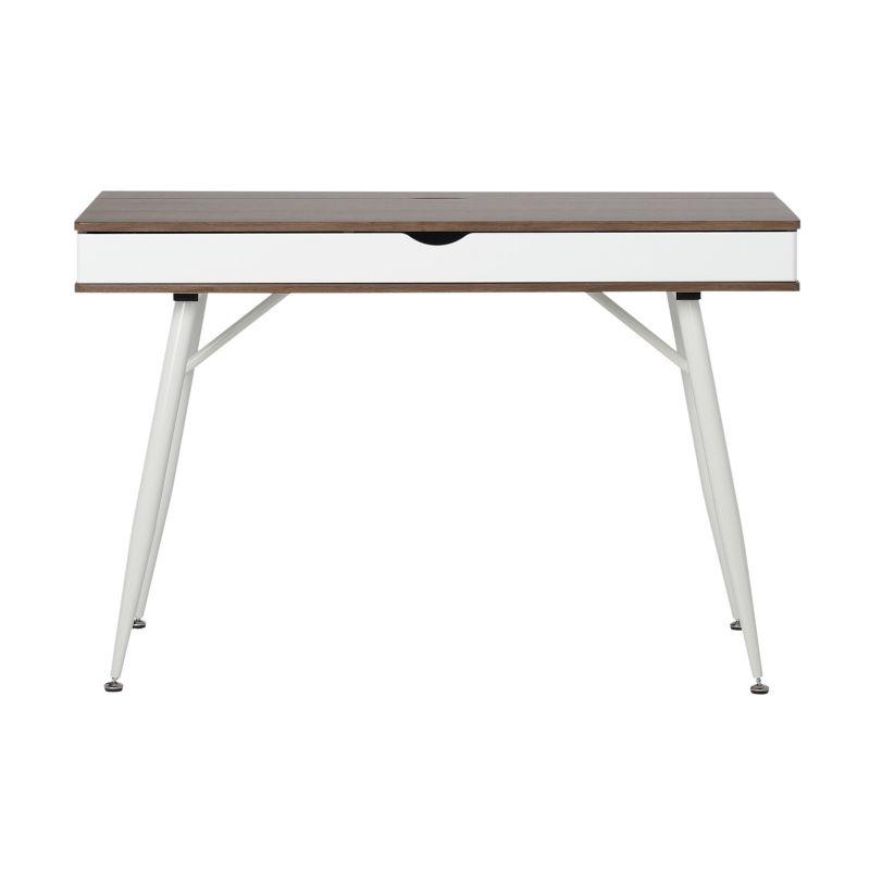 Alcove Writing Desk Chestnut - Calico Designs: Metal Frame, MDF Surface, Mid-Century Modern Style