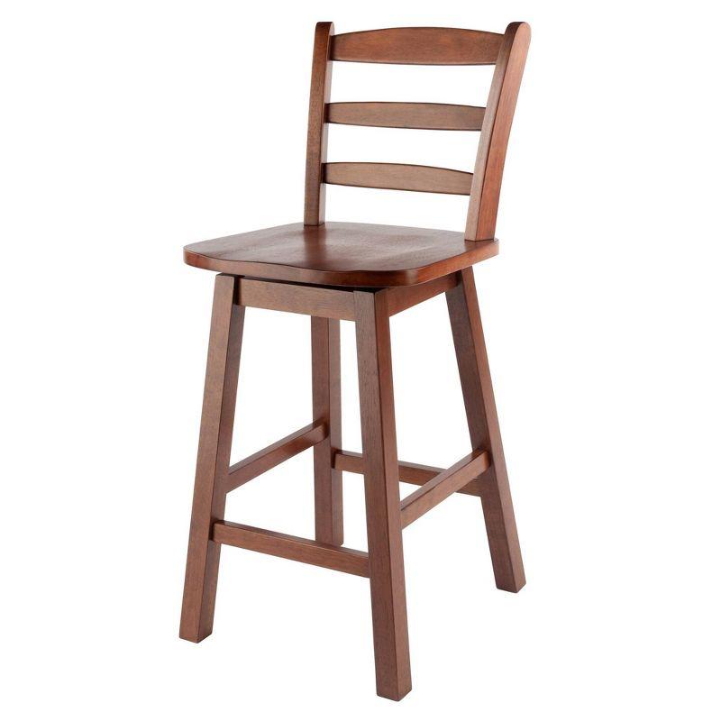 Scalera 24" Walnut Wood Swivel Counter Stool