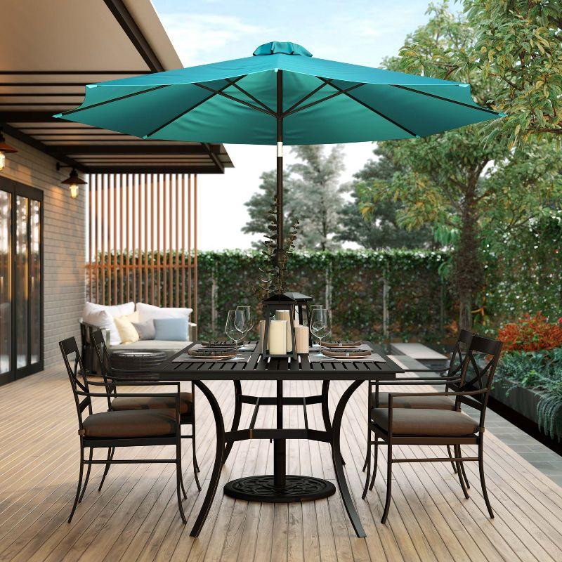 Flash Furniture Teal 9 FT Round Umbrella with 1.5" Diameter Aluminum Pole with Crank and Tilt Function
