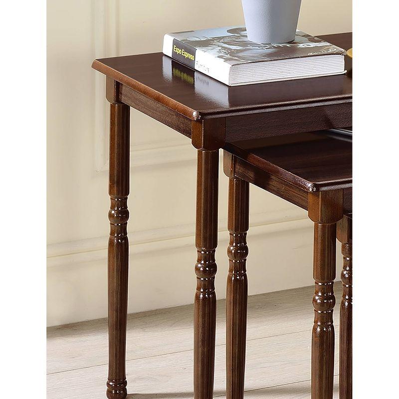 19" 3-PC Rectangular Nesting Table Cherry - Ore International: Hardwood, Space-Saving Design, Easy Separate