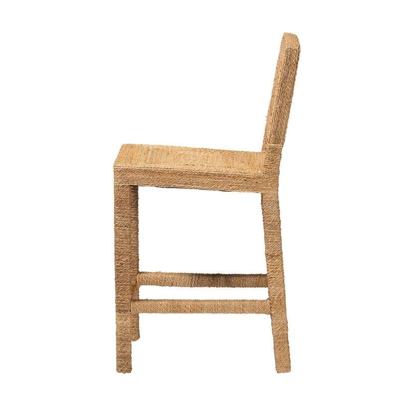 bali & pari Anfield Natural Seagrass and Mahogany Wood Counter Height Barstool: 30 Day Limited Warranty, No Assembly Required