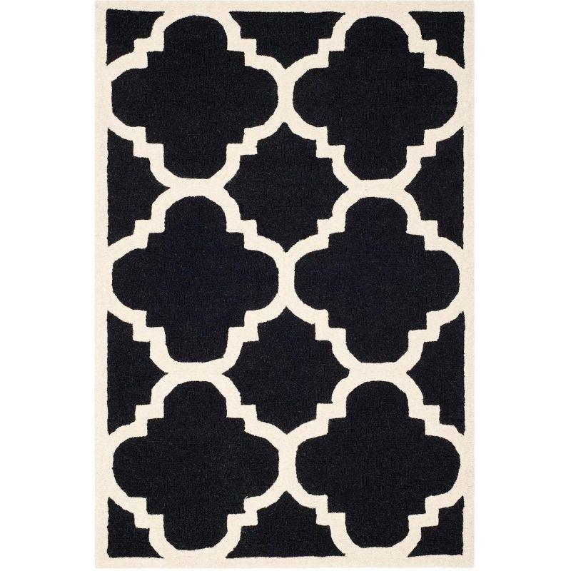 Hand-Tufted Cambridge Black Wool 3' x 5' Rectangular Rug