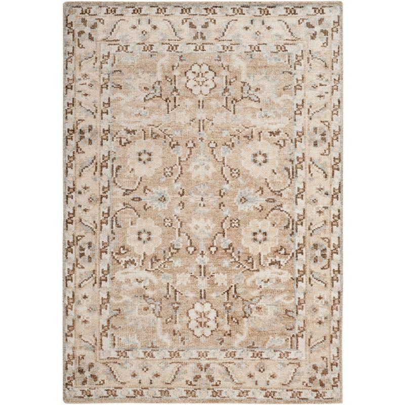 Elysian Ivory Wool and Viscose 4' x 6' Hand-Knotted Rug