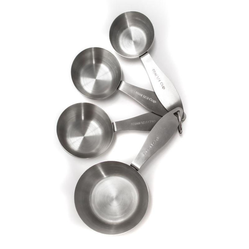 Stainless Steel 4-Piece Measuring Cup Set with Ergonomic Handles