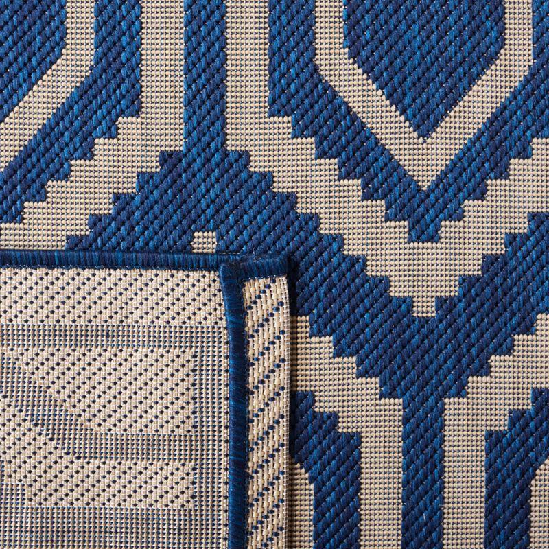 Courtyard CY6902 Power Loomed Indoor and Outdoor Area Rug - Navy/Beige - 9'x12' - Safavieh