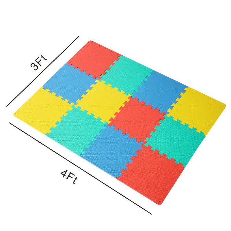 Easy Playhouse: Soft Foam Floor Puzzle Tiles – 12 Mats + 14 Borders for Kids & Adults Rooms