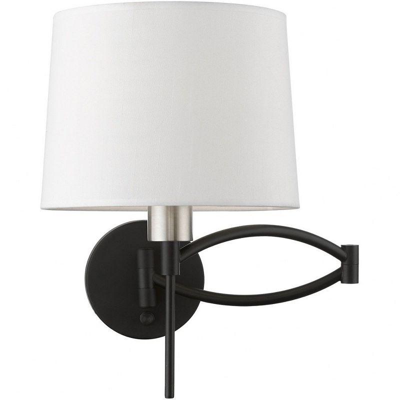 Livex Lighting 1 - Light Wall Light in  Black/Brushed Nickel