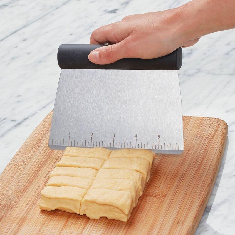 KitchenAid Black Stainless Steel Pastry Scraper with Measurement Scale