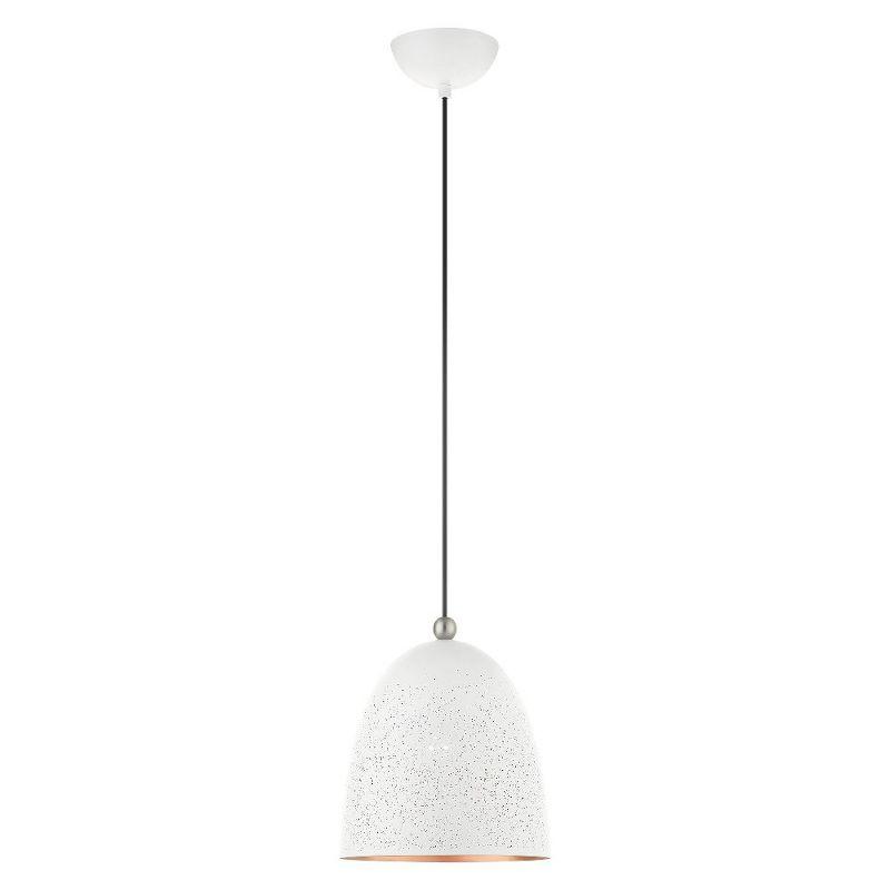 Livex Lighting Arlington 1 - Light Pendant in  White/Brushed Nickel