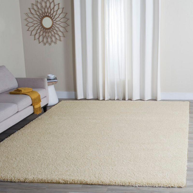 Santa Monica Shag SGN725 Power Loomed Indoor Area Rug - Ivory - 9'x12' - Safavieh
