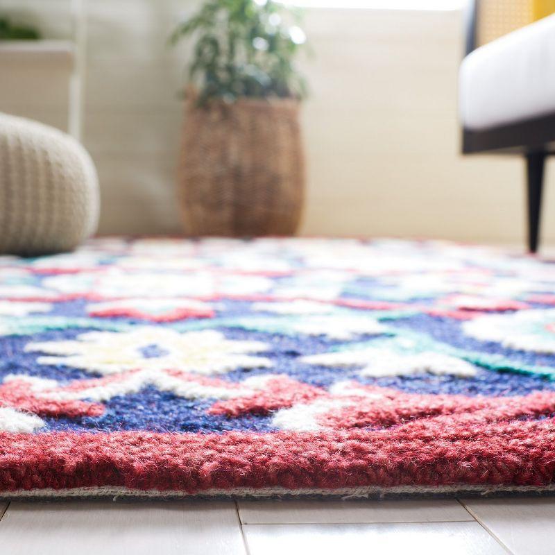 Blossom BLM564 Hand Tufted Area Rug - Navy/Red - 4'x6' - Safavieh.