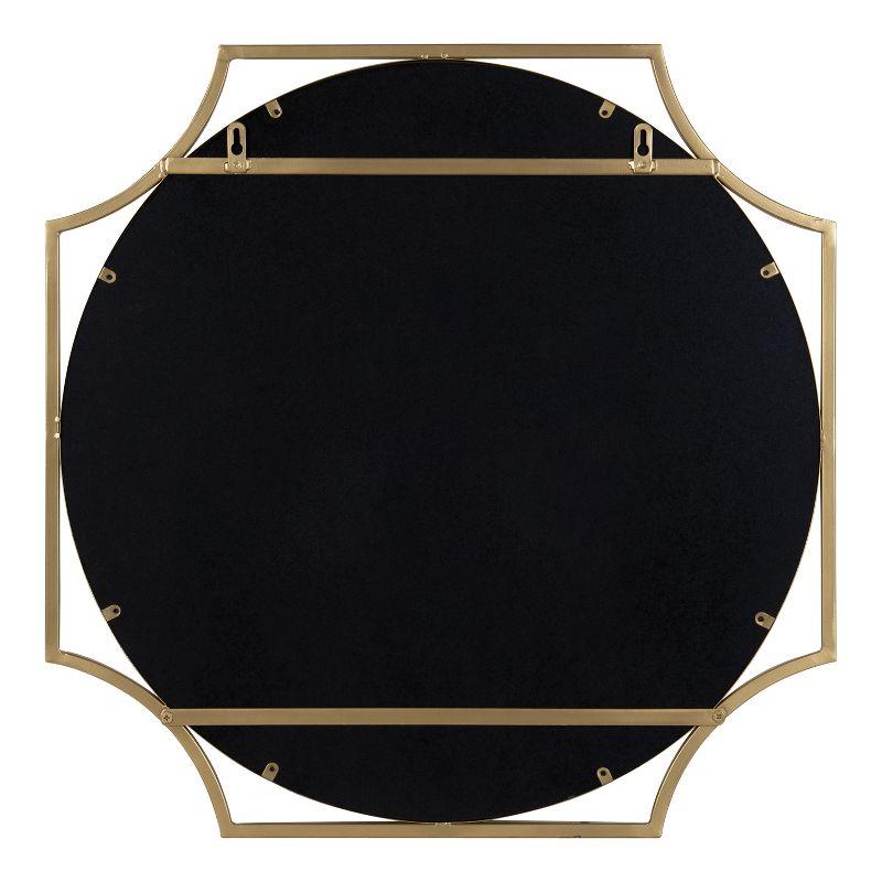 Modern Gold Scallop-Edged 28" Round Wall Mirror