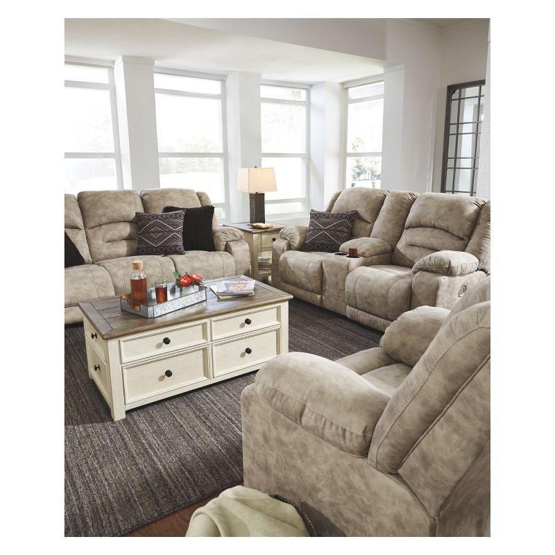 Two-Tone Brown and White Rectangular Wood End Table with Storage