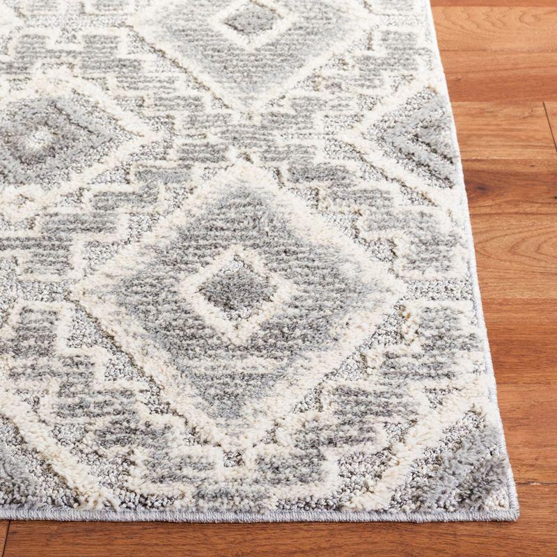 Gray Rectangular Handmade Tufted Shag Area Rug