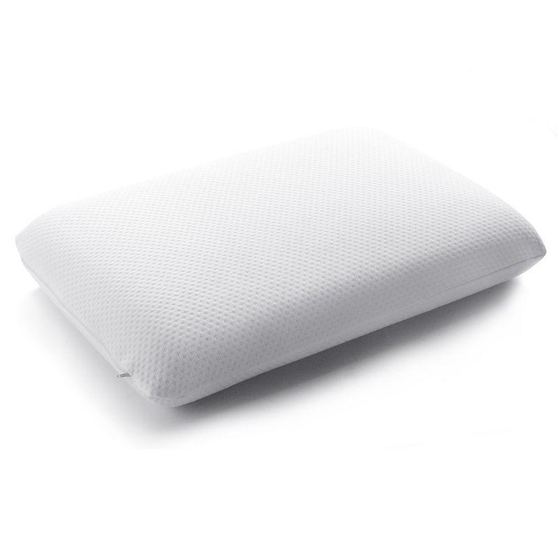 White Hypoallergenic Memory Foam Bed Pillow with Zip-off Cover