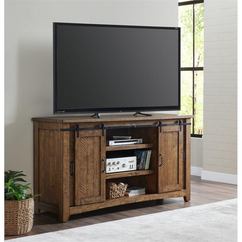 Chesapeake Solid Wood TV Stand Natural Brown Finish - Martin Svensson Home