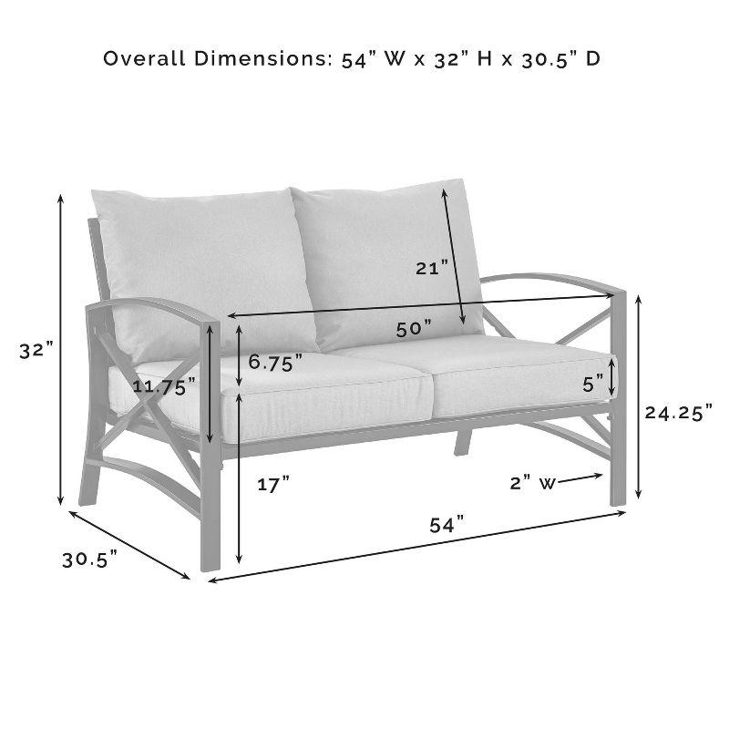 Kaplan Outdoor Metal Loveseat - Oatmeal/Bronze - Crosley