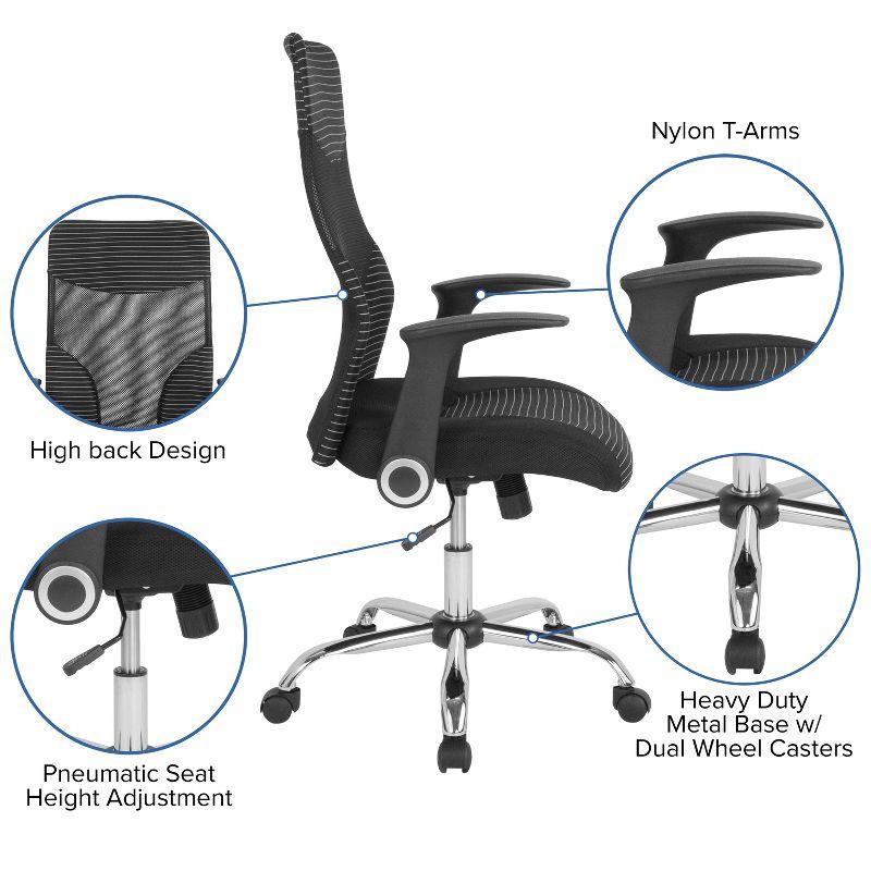 Jefferson High Back Ergonomic Office Chair with and White Contemporary Mesh Design