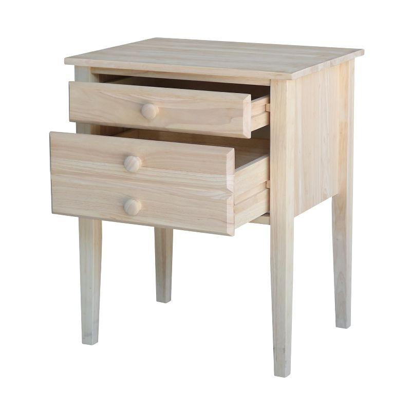 International Concepts Accent Table with Drawers Unfinished