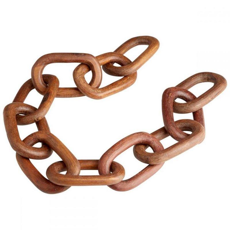 Rustic Brown Wooden Chain Link Sculpture