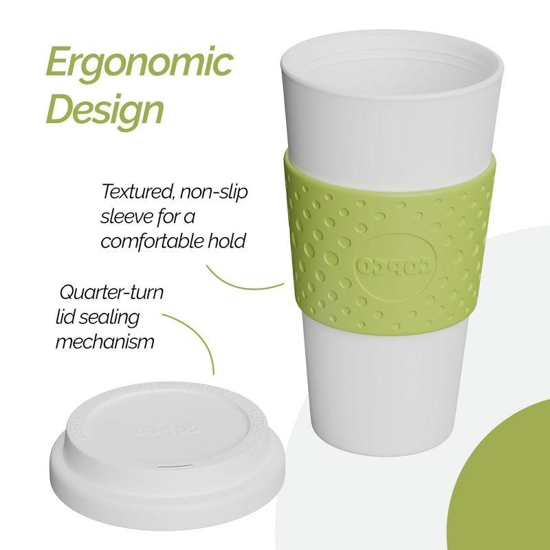 Copco Acadia 16 oz Travel Mug - Insulated Reusable Coffee Tumbler with Double-Walled Plastic, Leak-Proof Lid, BPA-Free - (Green)