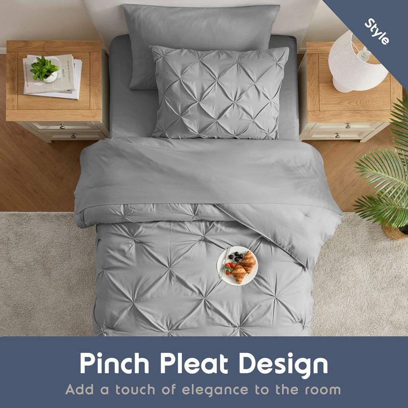 Nestl Bed in a Bag Pinch Pleat, 7 Piece Bedding Set